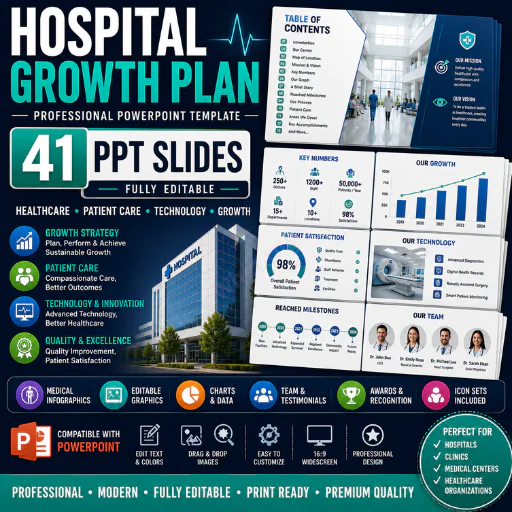 Hospital Growth Plan PowerPoint Template – 41 Healthcare Presentation Slides