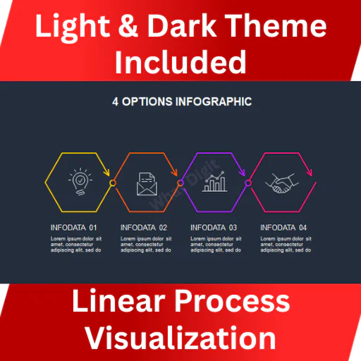 34 Line Infographics | Minimal Linear Diagrams (PowerPoint & Keynote, Light & Dark)