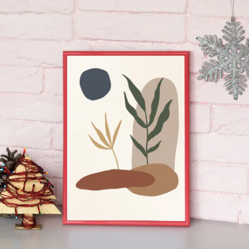 A Boho Minimalist Printable Plant Wall Art Hand Drawn Canvas Print, Boho Wall Art Printable for Home